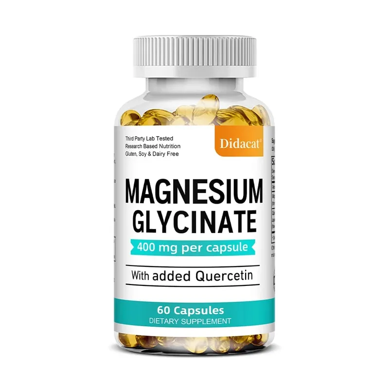 Glicinato de magnésio - com quercetina melhora a saúde cardiovascular, reduz o estresse e promove o crescimento muscular do sono saudável
