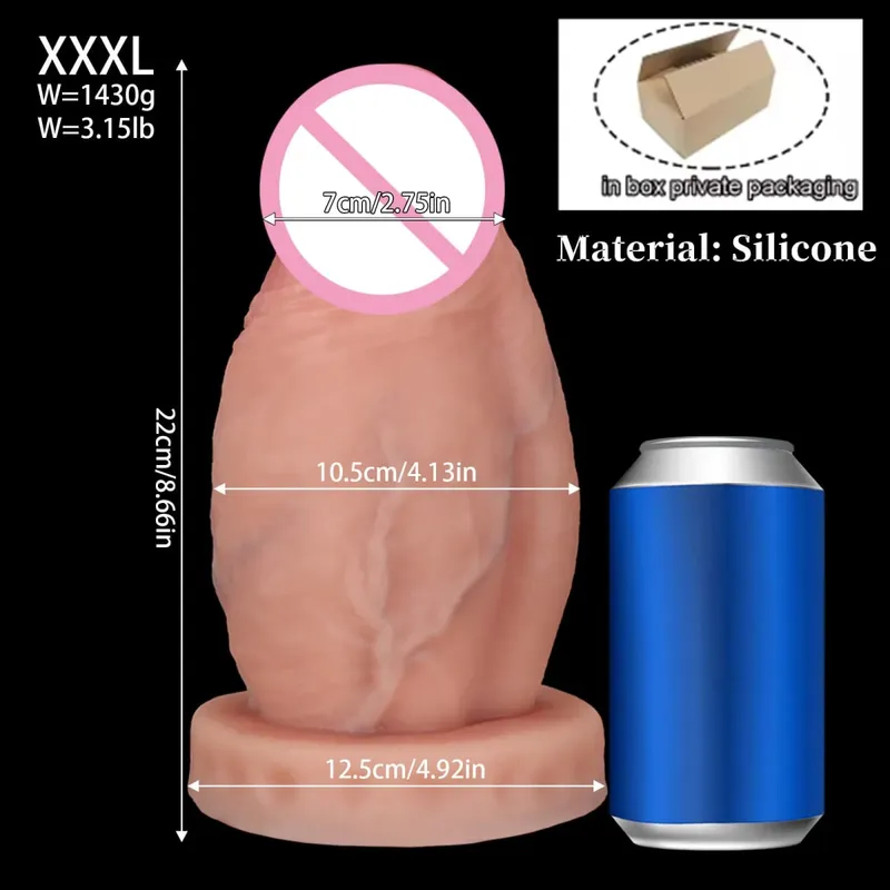 New Realistic Big Huge Thick Anal Dildo Butt Plug Giant Large Soft Silicone Anal Plug Expander Training Adult Sex Toys for Women