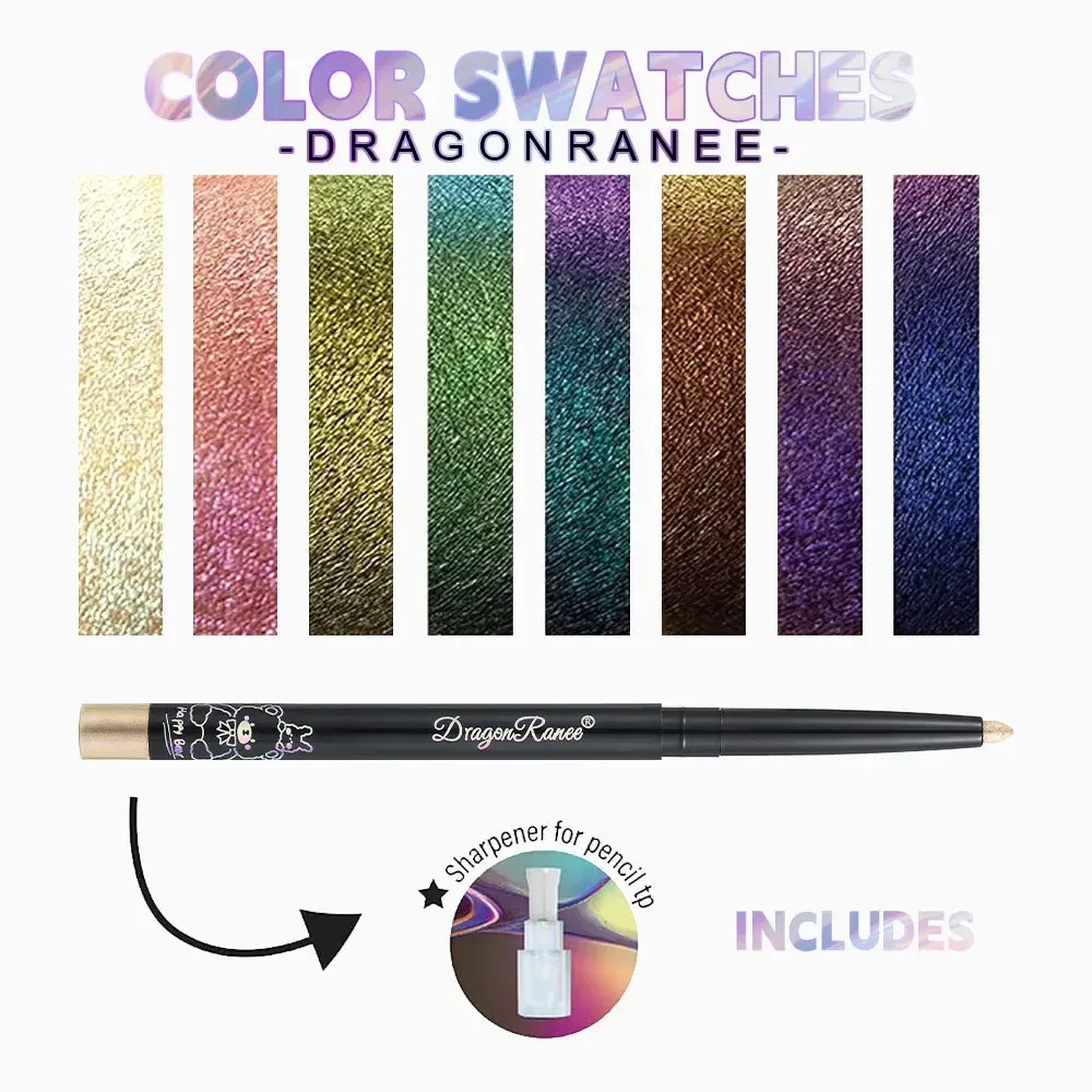 Chameleon Eyeliner Gel Pen Waterproof Chameleon Eyeshadow Pencil Long Wear MultiChrome Eyeliner Glitter Highlights Eye Makeup