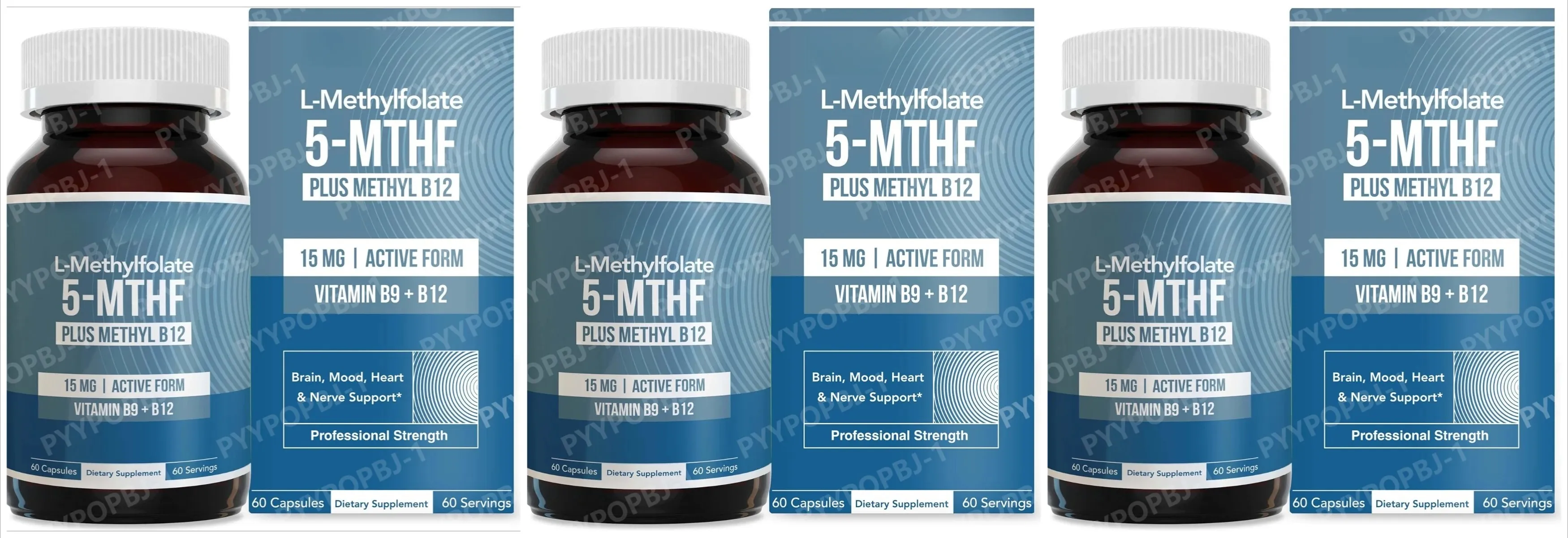 L Metilfolato 5 MTHF 15mg Mais Metil B12 Vitamina B9 Forma Ativa Suplemento Nutricional 60 Cápsulas