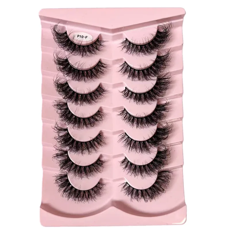 7 Pairs False Eyelashes Wispy Lashes Natural Look Fake Eyelashes Faux Mink Fluffy Strip False Lashes Pack