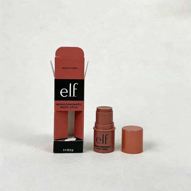 Elf bastão de blush multiuso três em um, alto brilho, contorno natural, maquiagem nude para lábios e bochechas