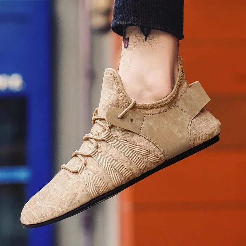 Men's Shoes Casual Flat Shoes Men Lightweight Comfortable Thin Bottom Lace Up Men Shoe Driving Walking Shoes Men Footwear