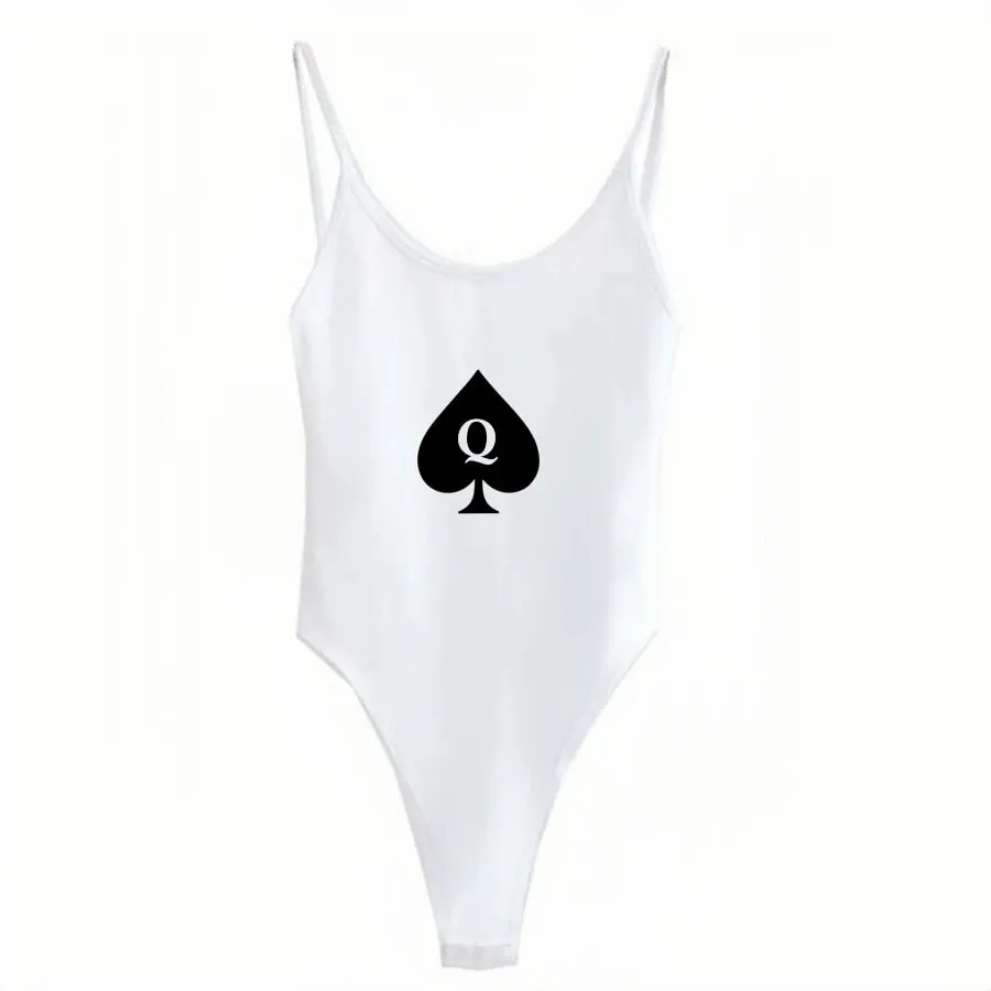 Rainha de Espadas Sexy Sem Costas em Forma de U Camisola Top Macacão Triângulo Apertado de Cor Sólida