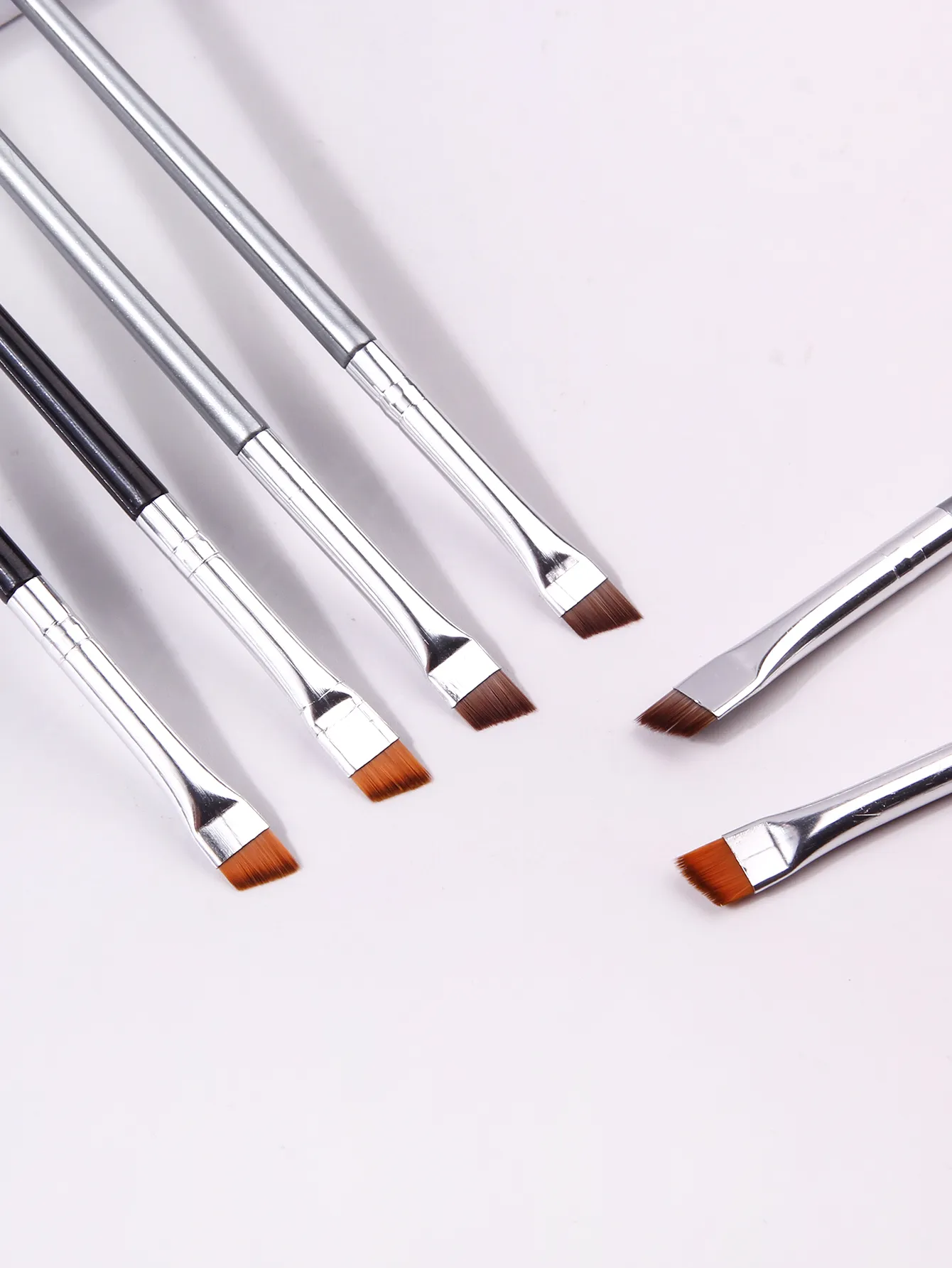 6 pçs conjunto de pincéis de maquiagem delineador fino pincéis de forro fino profissional escova de sobrancelha angular alta qualidade ferramenta de maquiagem de contorno de sobrancelha — image 5