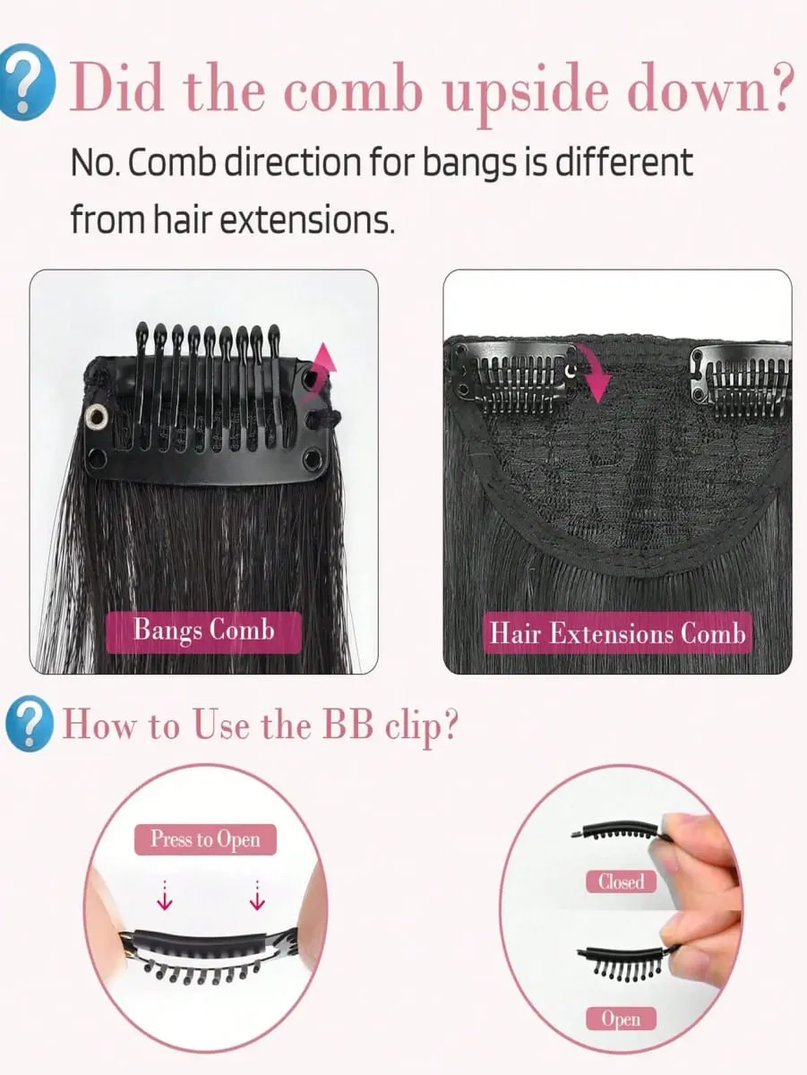 Franja de ar lateral longa, 2 peças, conjunto sintético, ondulado, encaracolado, clipe em cortina, franja frontal, destaques de moldura de rosto para mulheres — image 5
