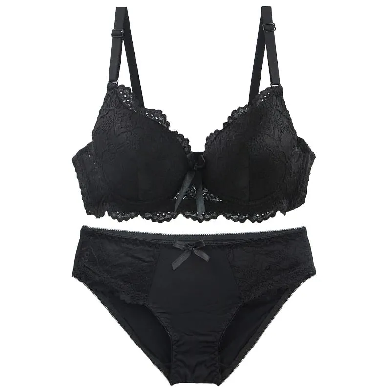 Dainafang conjuntos de sutiã minimizador de renda 3/4 copo push up lingerie suporte lateral alças removíveis 3 ganchos roupa interior feminina