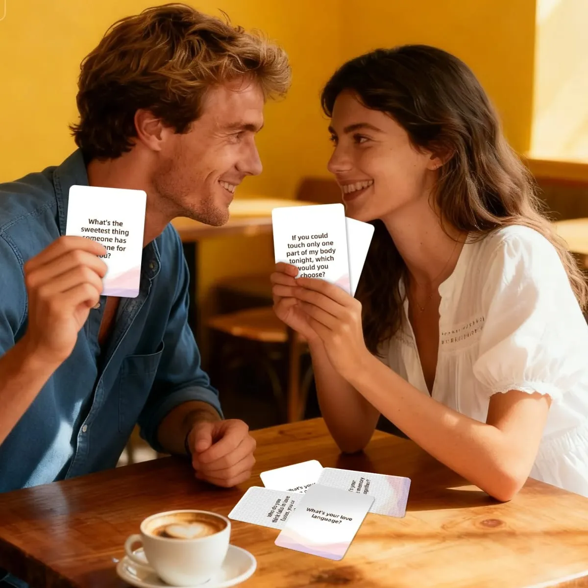 Cartões de perguntas interativos para casais, 50 peças, diversão, conversa íntima, relacionamento, ligação, jogos, para amantes