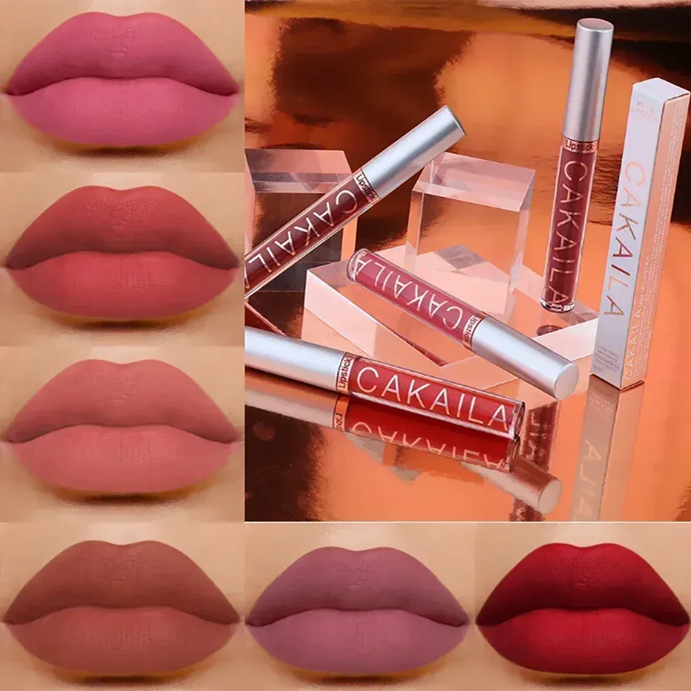 Matte Velvet Lip Glaze Tahan Lama Gincu Cecair Licin Sutera Tidak Mudah Luntur Lip Gloss Makeup Seksi Untuk Wanita Tint Bibir