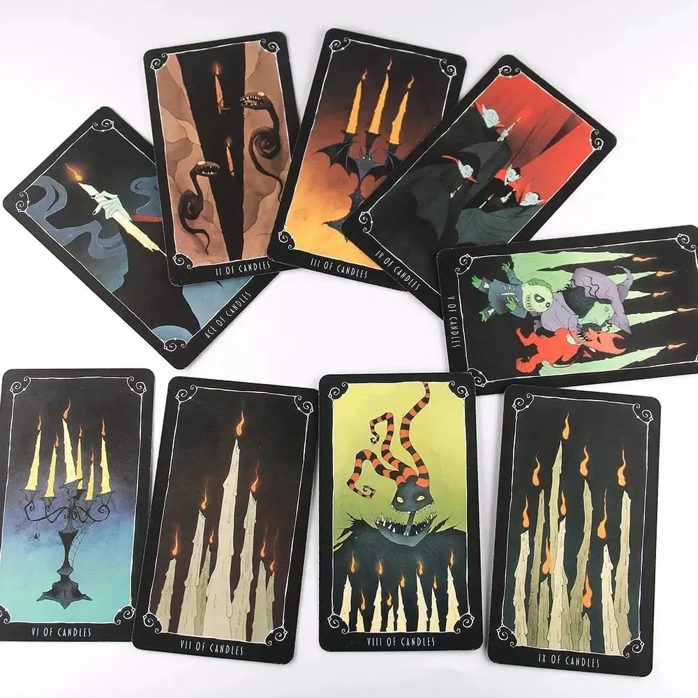 10.3*6cm fortuna pesadelo antes do natal taort sortilégio jogo de tabuleiro alta magia tarô deck rider waite — image 4