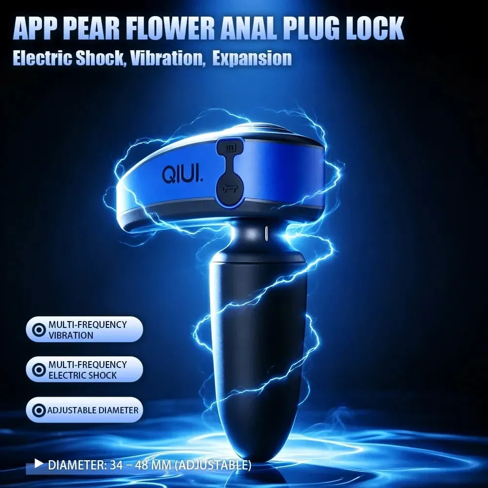 Plugue anal elétrico com controle remoto, plugue vibratório para bunda, expansão com diâmetro ajustável, bloqueio de plugue anal, brinquedos sexuais adultos