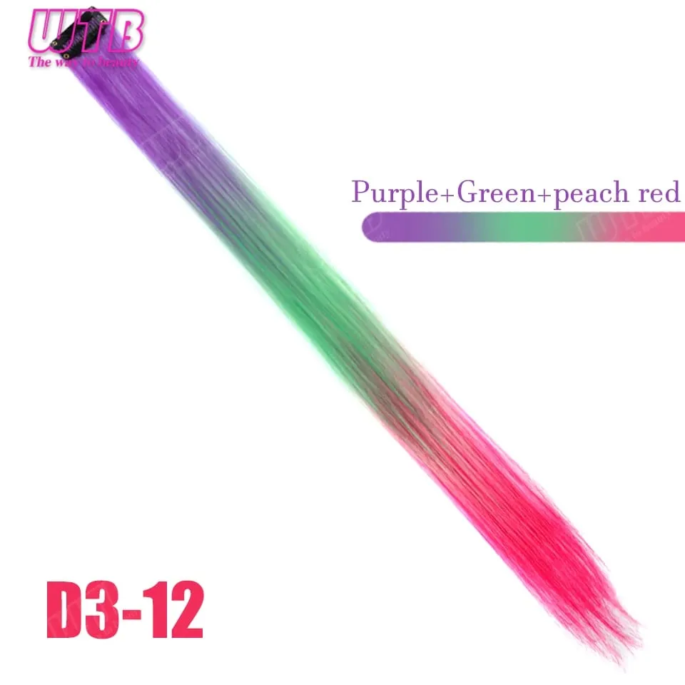 Extensões de cabelo sintéticas coloridas WTB BB Clip estilo extensões de cabelo de cor gradiente adequadas para uso diário feminino e feriados