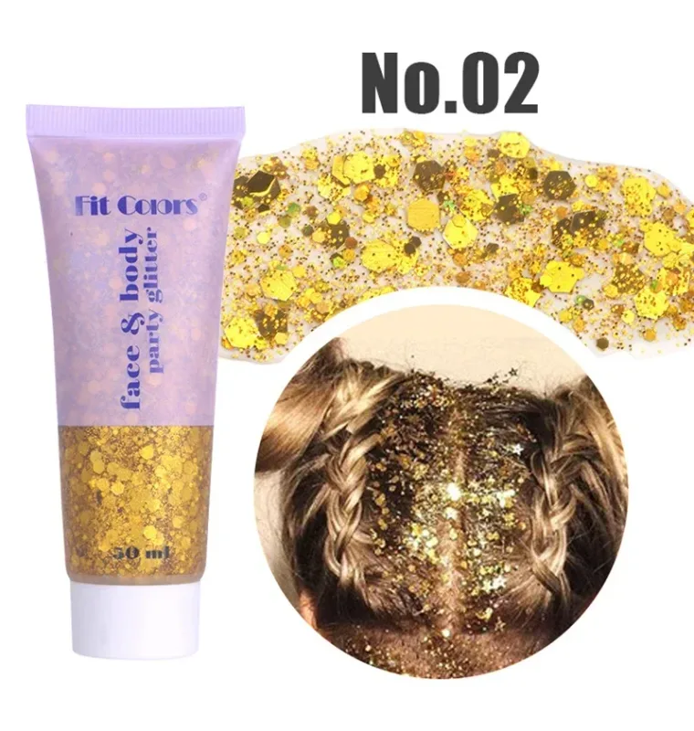 Eye Sequins Gel Mermaid Scale Face Body Lip Sequins Glitter Powder Eye Shadow Bright Polarized Dance Nail Decoration Makeup 50ML