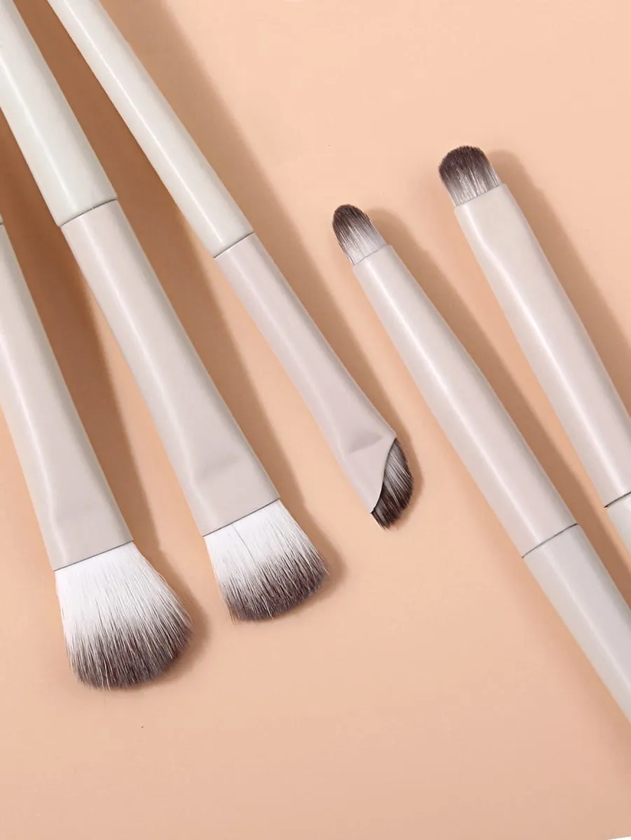 6 pçs pincéis de maquiagem conjunto 2 pçs esponja de maquiagem escova cosmética macia para blush sombra corretivo contorno rosto compõem ferramenta de beleza