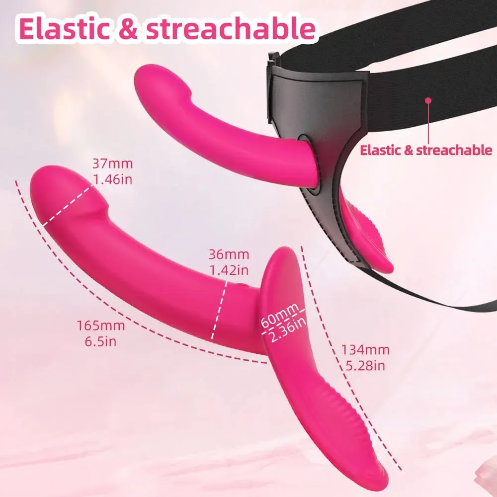 Vibrador vibratório com alça ajustável, vibrador com 10 modos de vibração, brinquedo sexual vestível para casais femininos, lésbicas
