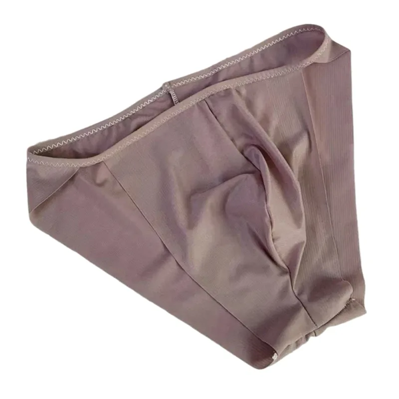 Confortável protuberância bolsa masculina alta corte transparente calcinha de malha cuecas moda sem costura lingerie homem