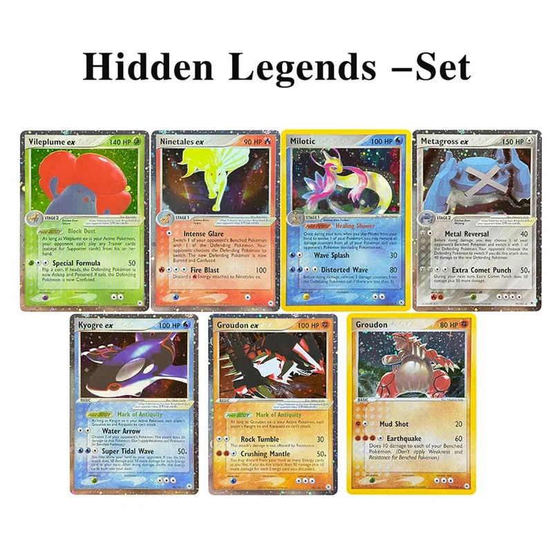 Proxy Cards Holographic Emerald Cacturne Rayquaza Hidden Legends Kyogre Crystal Guardians Alakazam Star Flareon Metagross