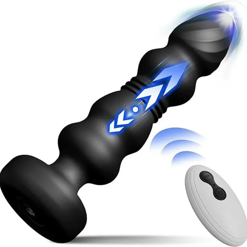 Empurrando contas anais massageador de próstata vibrador anal brinquedos butt plug trainer vibrando empurrando brinquedos sexuais para homens mulheres adultos