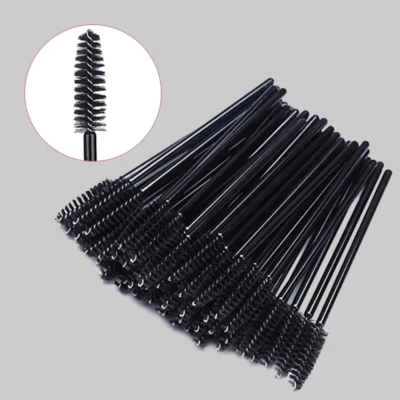 50/1000 件一次性睫毛刷 睫毛延長工具 眉刷 睫毛膏棒 塗抹器線軸 化妝工具 — image 1