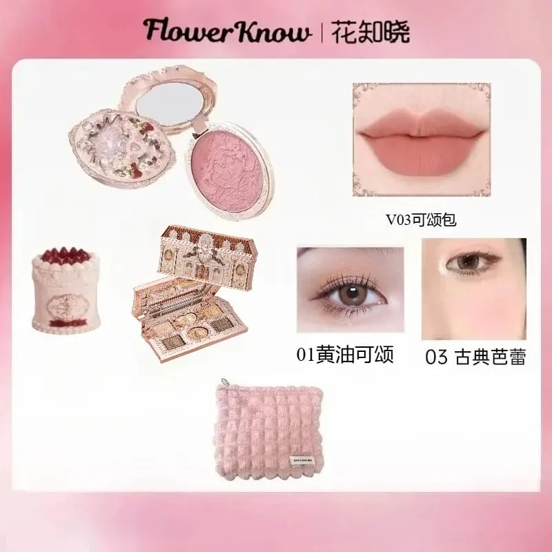 花知道化妝套裝禮盒蝴蝶雲肩化妝品口紅唇腮紅眼影化妝包