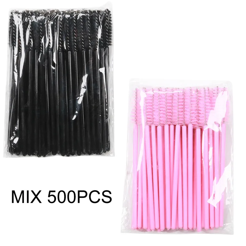 500 pçs escovas de chicote cílios extensão escova kits ferramenta de maquiagem para cílios rímel varinhas aplicador spoolers ferramentas atacadista