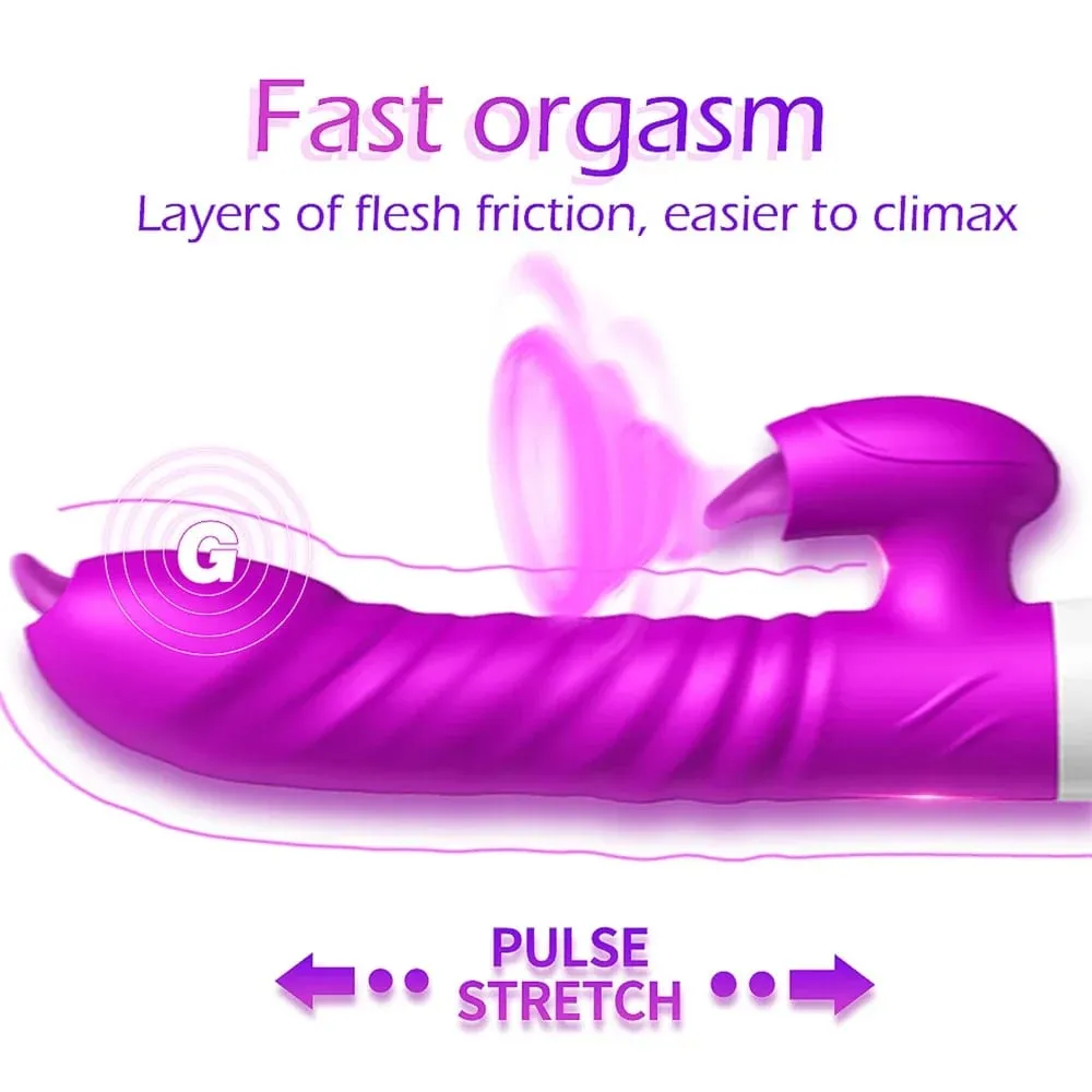 Rabbit Thrusting Vibrator for Women Heating G-Spot Vagina Vibrator Clit Stimulator Female Masturbator Adult Sex Toy for Women
