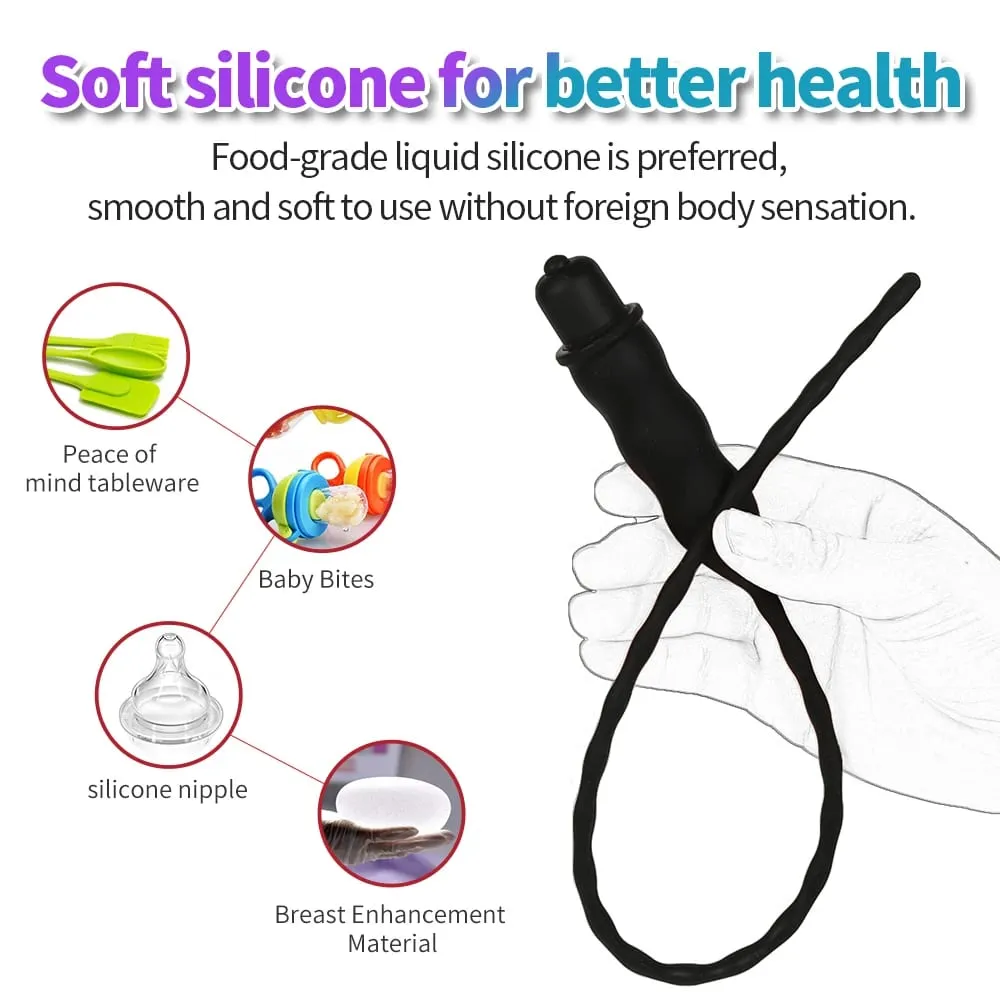 Vibrador uretral de 10 frequências, estimulador de olho de cavalo, plug de pênis, expansor de cateter, masturbador masculino, brinquedos sexuais