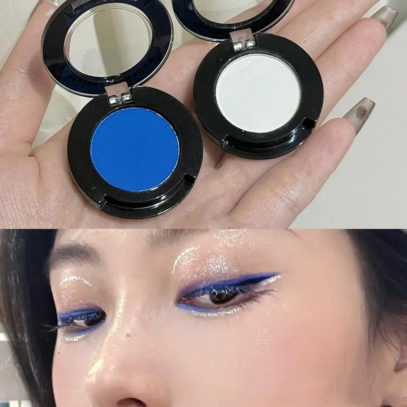 Gótico fosco vermelho sombra de olho branco deitado seda bicho sombra delineador paleta maquiagem dos olhos fosco azul punk esfumaçado sombra cosméticos