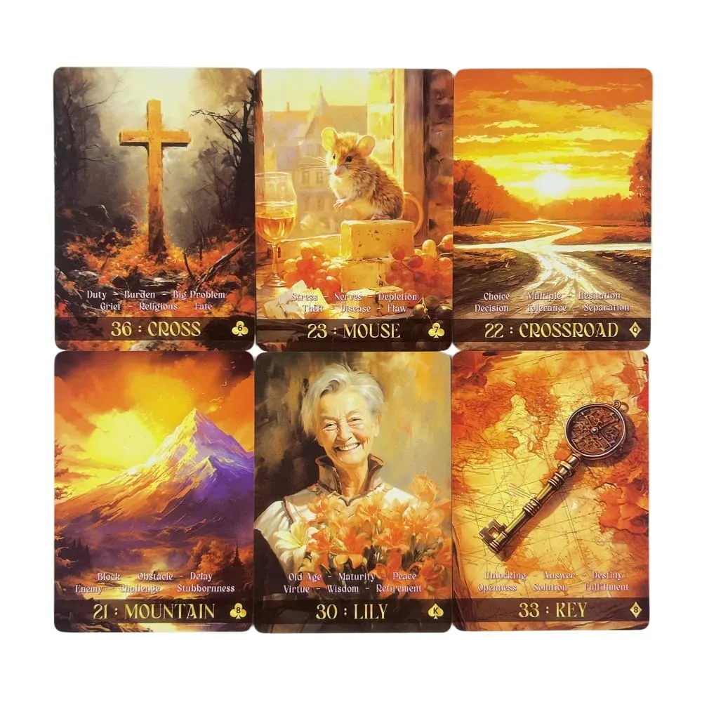 Lenormand Tarot Deck Le Autumn Collection para adivinhação e adivinhação oráculos baralho jogo de tabuleiro jogo de cartas de tarô