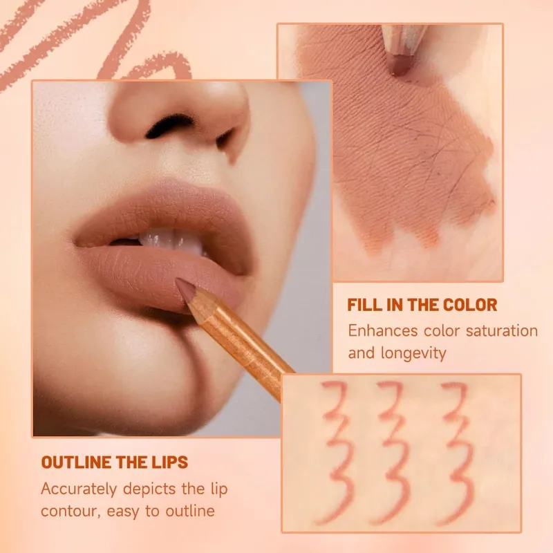 12 Pçs/set Matte Lip Liner Lápis Contorno Labial Batom Duradouro Alto Pigmento Não Desaparece Fácil Veludo Delineador Fino — image 3