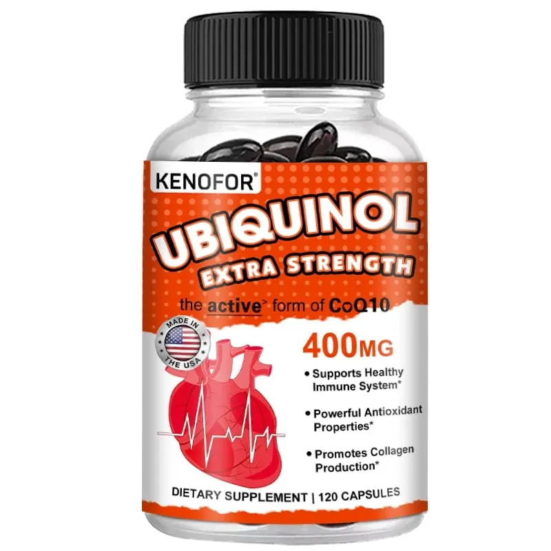 Coenzima Q10 400 mg Antioxidante Softgel - Excelente forma ativa de absorção para o sistema imunológico do coração e saúde da pele