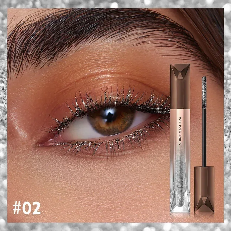 Eyelash Eyebrow Glitter Mascara Brush Lengthing Eye Lash Colored Blue Pink Gold Mascara Eyelashes Curling Extension Makeup — image 8
