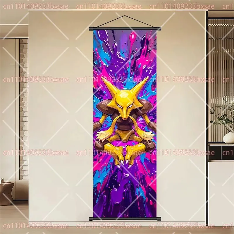 Pokémon anime hd rolagem pintura eevee pikachu suicune charizard mewtwo fundo arte da parede decoração cartaz presente das crianças