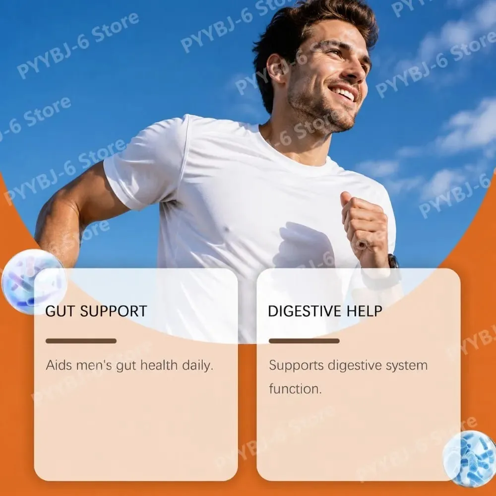 Gomas para saúde digestiva masculina - mistura de prebióticos e probióticos - sabor pêssego apoia a saúde intestinal masculina diariamente