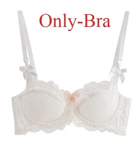 French Pure Desire Bralette Small Bust AB Cup Push Up Wireless Lace Bra for Chubby Girl Bow Design Thin Fold Comfort Plus Size