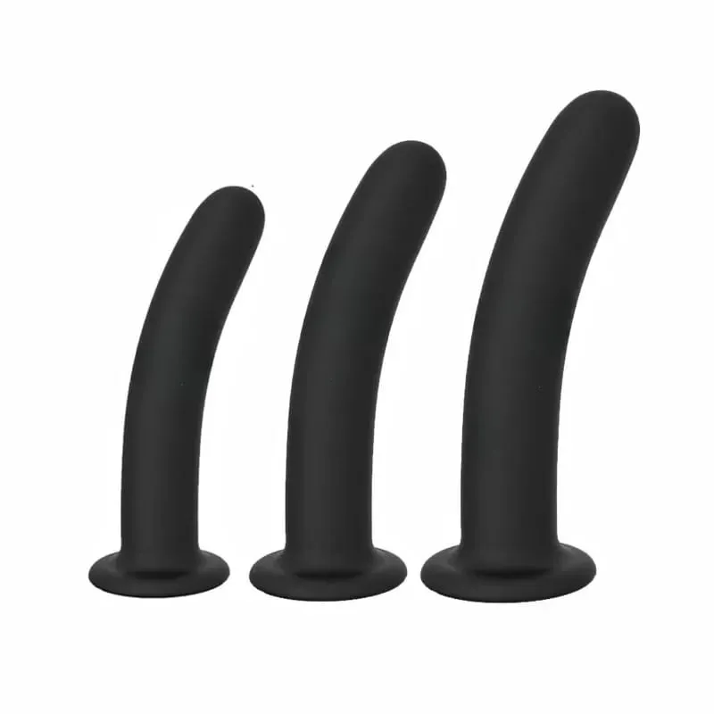 肛門肛塞 3 種尺寸肛門塞訓練簡單假陽具，帶強力吸盤肛交玩具，適合初學者到高級用戶