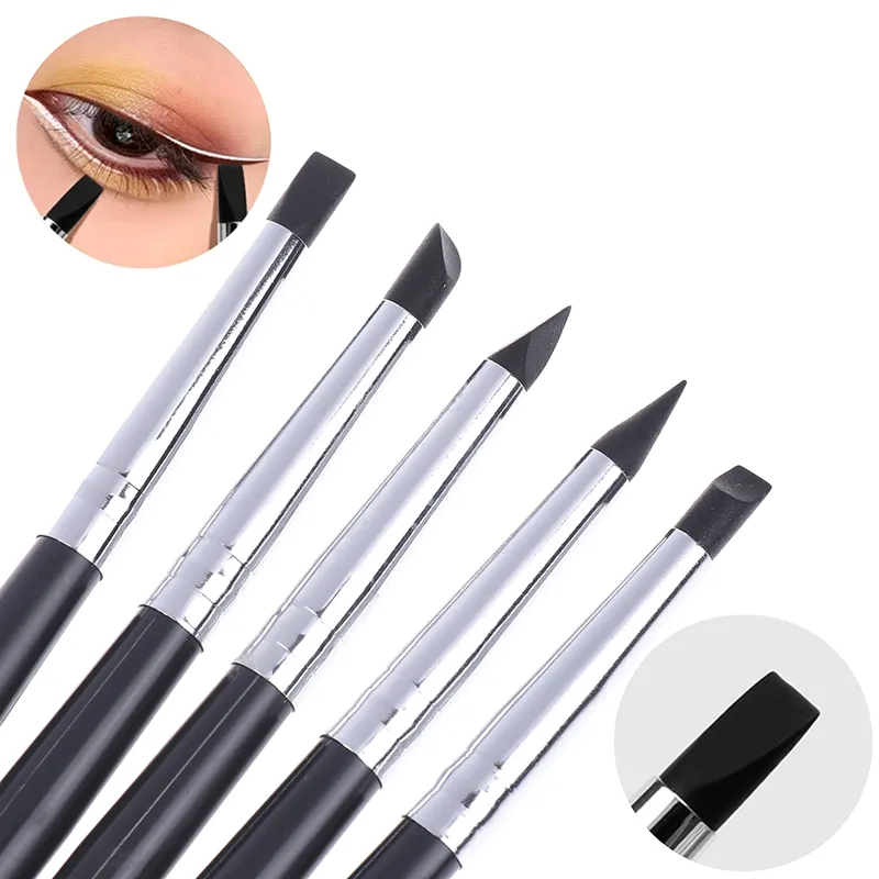 Preto silicone delineador escova lâmina multi-purpose sobrancelha batom pincéis fácil de usar pintura de unhas caneta olhos moldar maquiagem