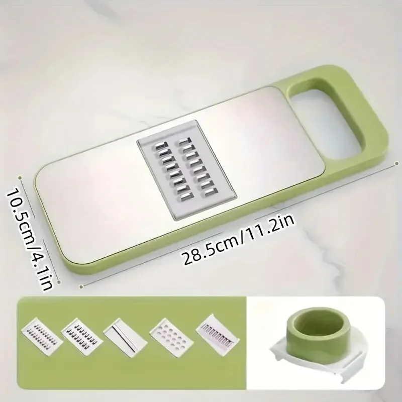7 pçs de aço inoxidável multi-função cortador vegetal e ralador conjunto com lâminas intercambiáveis ​​manual kit de ferramentas de cozinha
