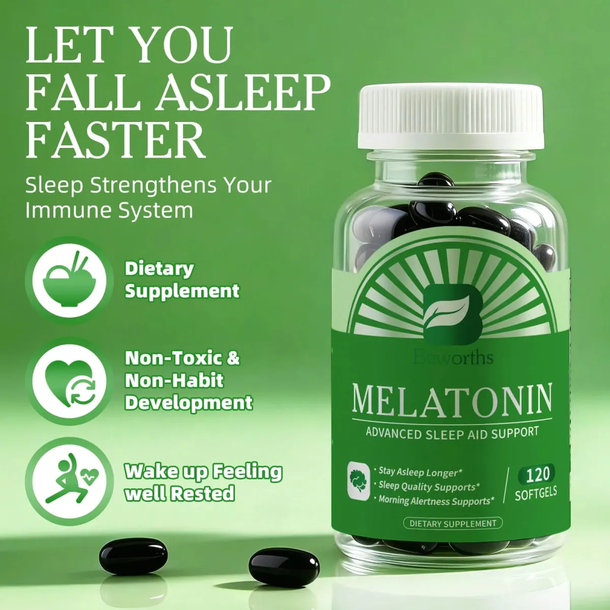 Melatonina 5mg Vitamina B6 Anti Stress Ferramentas Pílulas para Dormir Melatonina para Dormir Ficar Dormindo por Mais Tempo Para Adultos Beleza Saúde