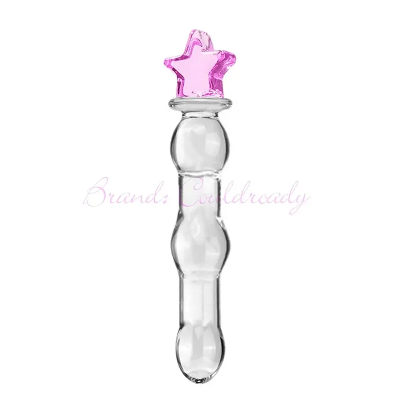 Pyrex Glass Dildo 195x33mm Fake Penis Crystal Anal Beads Butt Plug Prostate Massager G Spot Female Masturbation Toys