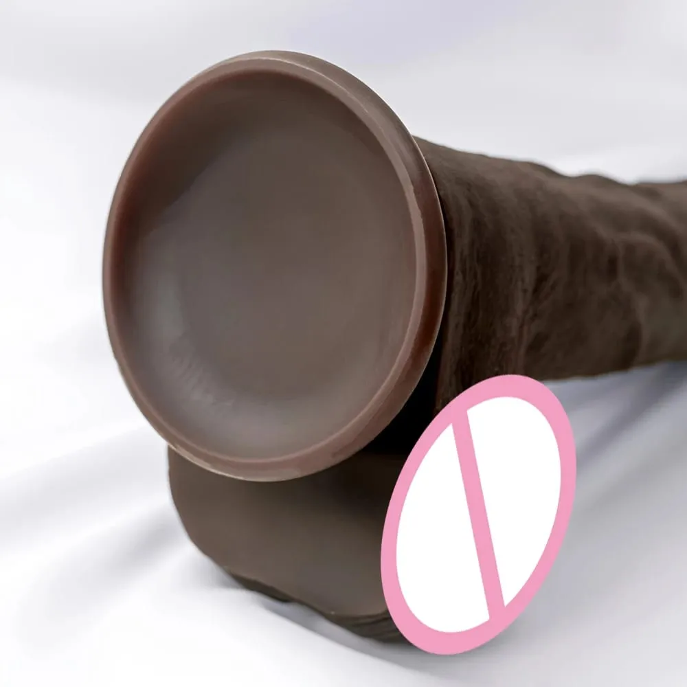Vibrador de silicone super macio de 28cm com ventosa, flexível, ponto g, cinta para mulheres, homens, lésbicas, pênis longo, brinquedo sexual para casais