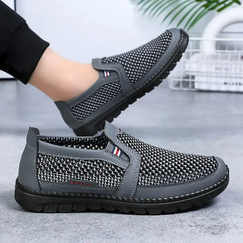 Tênis masculino multifacetado com buracos de ventilação, desodorizante sem cobrir os pés, tênis casuais, sapatos de grife