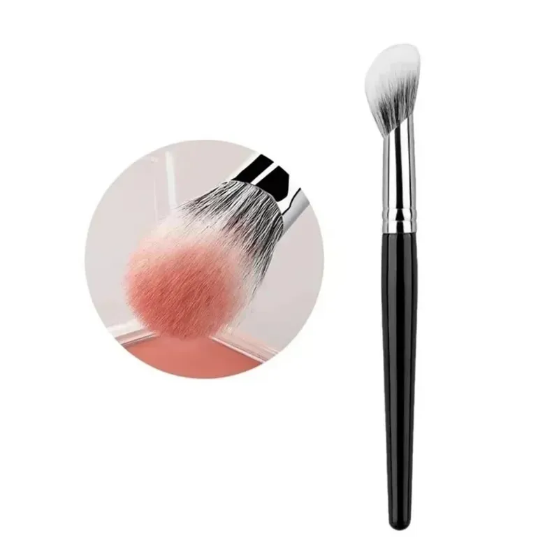 1/2 pçs mini pêssego coração blush escova pequena plana precisa rosto escova multi uso para pó creme líquido blush beleza maquiagem presente