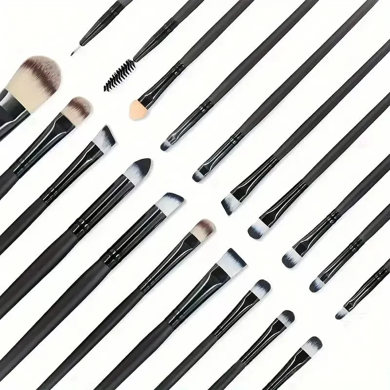 20 pçs pincéis de maquiagem profissional conjunto macio cabelo sintético escova cosmética para fundação sombra sobrancelha delineador mistura fazer — image 5