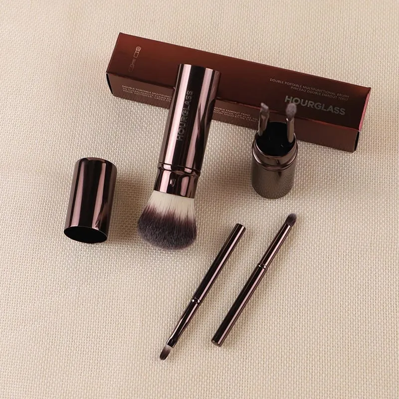 Hourglass Makeup Brush-1018 Multi functional Set of 5 Brushes Loose Powder Brush Lip Brush Eyebrow Brush Portable Makeup Brush