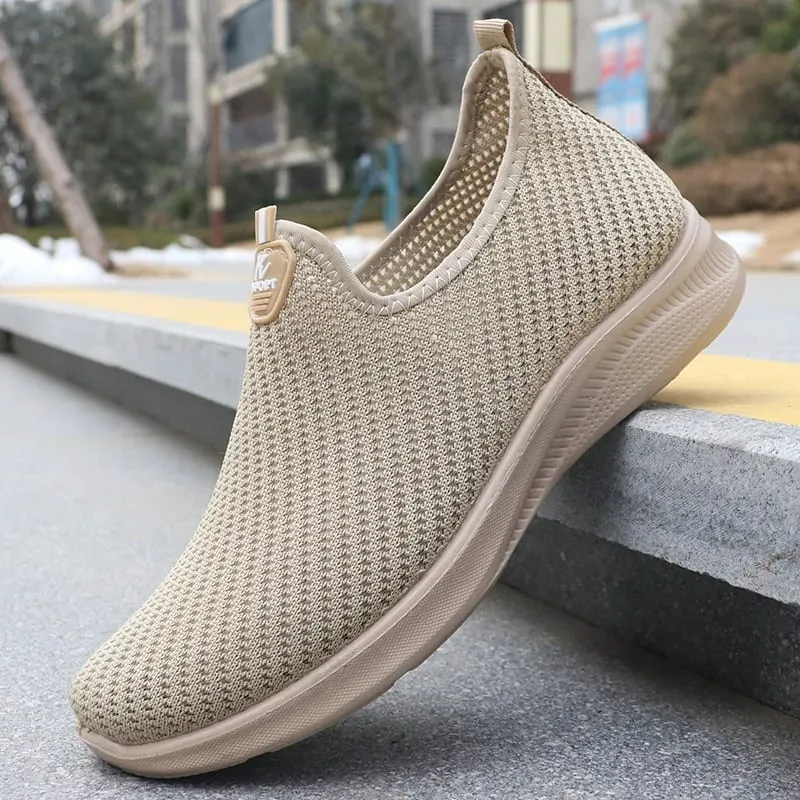 Men's Fashionable Solid Woven Knitted Running Shoes - Lightweight Breathable and Non-Slip - Perfect Sports Shoes for Outdoor Adventure Ideal for Men's Solid Lace-Up Casual Shoes for Sports Enthusiasts Lightweight Ou