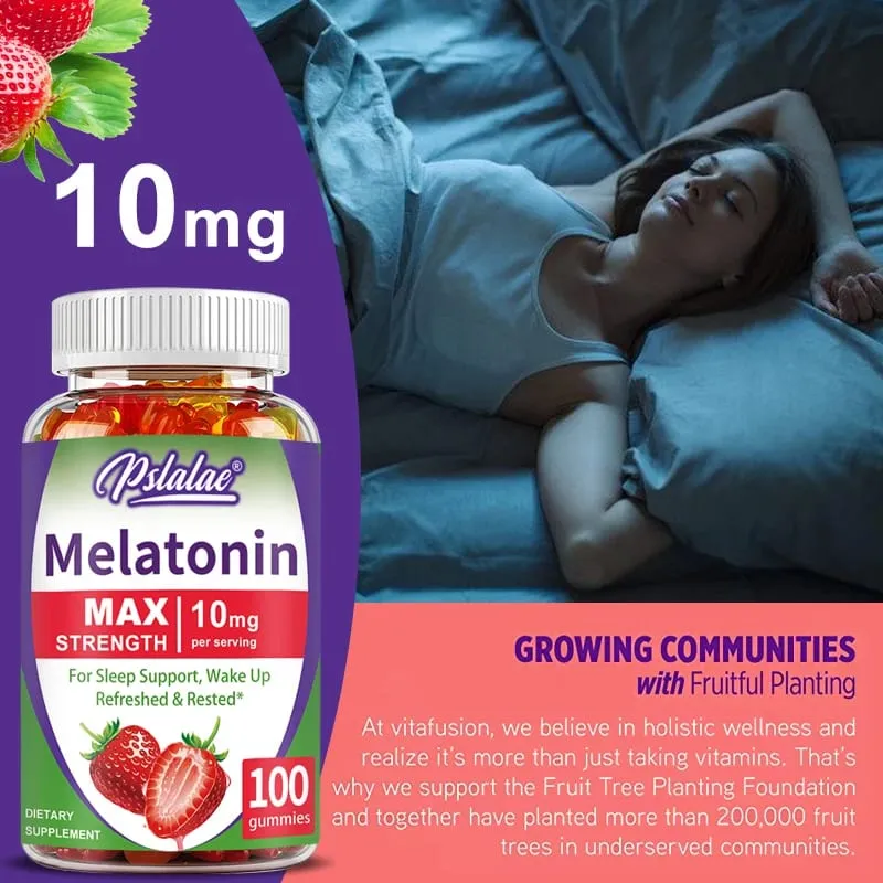 Melatonin Gummy - Support Deep Sleep Relieve Anxiety Improve Sleep Quality Enhance Immunity and Increase Mental Vitality