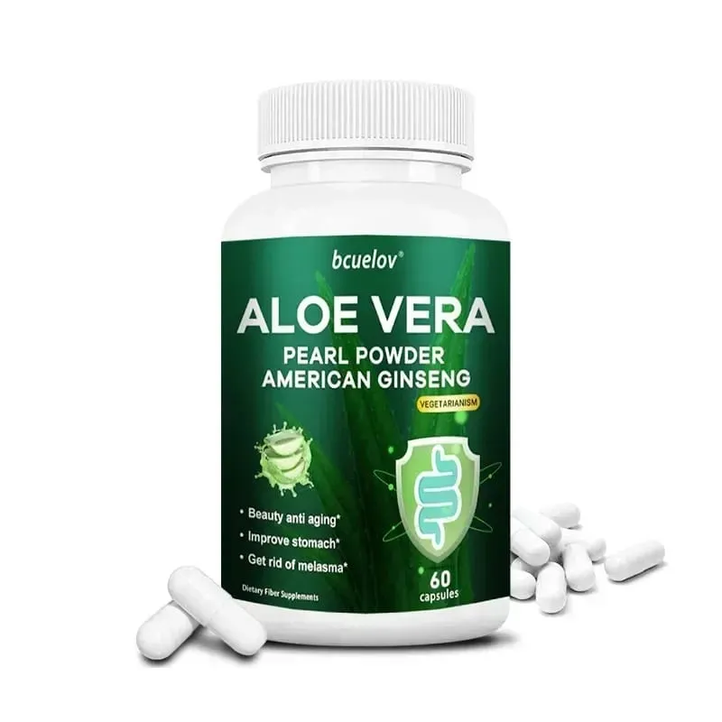 Cápsulas de extrato de Aloe Vera ajudam a aliviar a constipação, limpeza e desintoxicação do cólon e gerenciam o metabolismo do peso