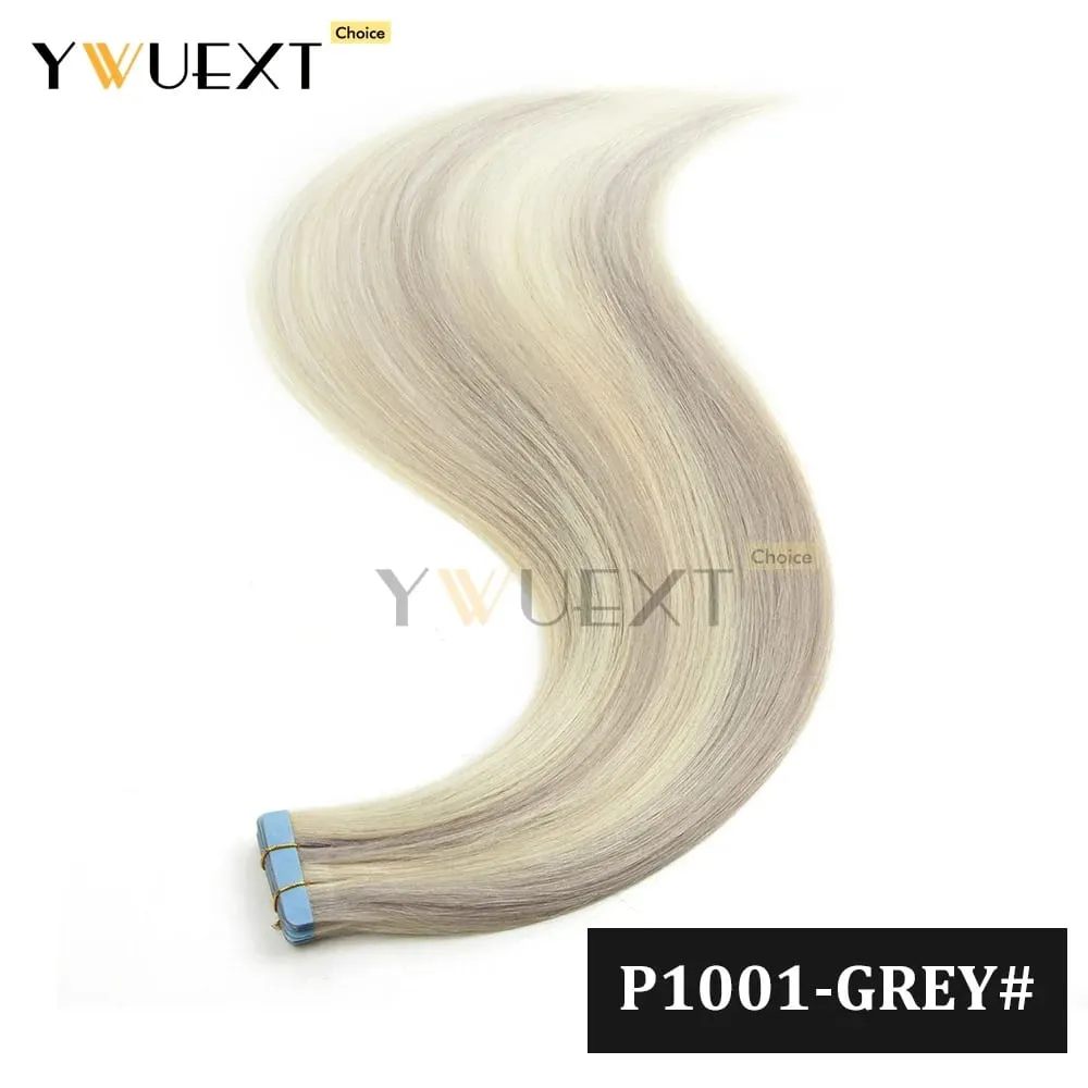 Fita de cores gradientes de 20 unidades/pacote em extensões de cabelo humano adicionam volume e comprimento para mulheres 30g 16-20 polegadas qualidade de salão de beleza YWUEXT