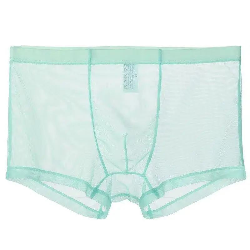 Underwear Transparent Boxers Bulge Ice Silk See Through Underpants Sexy Briefs Low Waist Panties Lingerie Intimates
